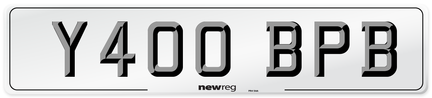 Y400 BPB Number Plate from New Reg
